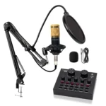 Microfone Condensador com Kit Transmissão ao vivo